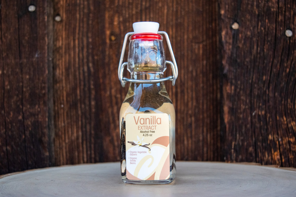 Double Strength Vanilla Extract - Alcohol Free - 4.25 oz (Vanilla Beans Included)